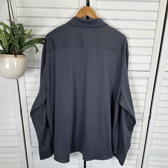 UNTUCKit Gray Huber Shirt Casual Jersey Knit Classic Button Front Mens Size XXXL - Picture 4 of 9